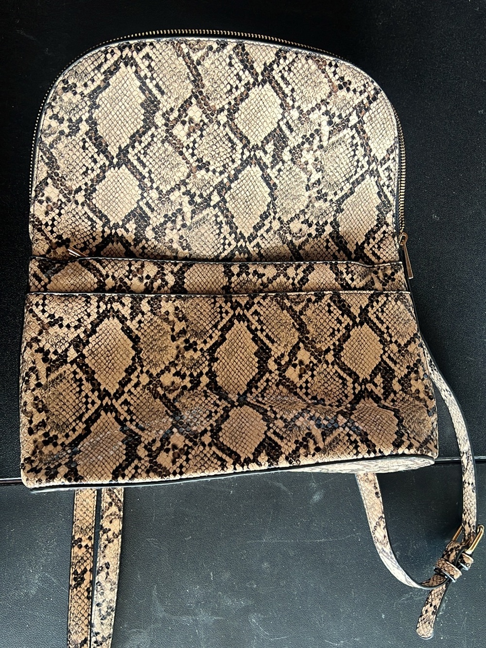 Snake Print Crossbody Bag in Beige - Women Bags